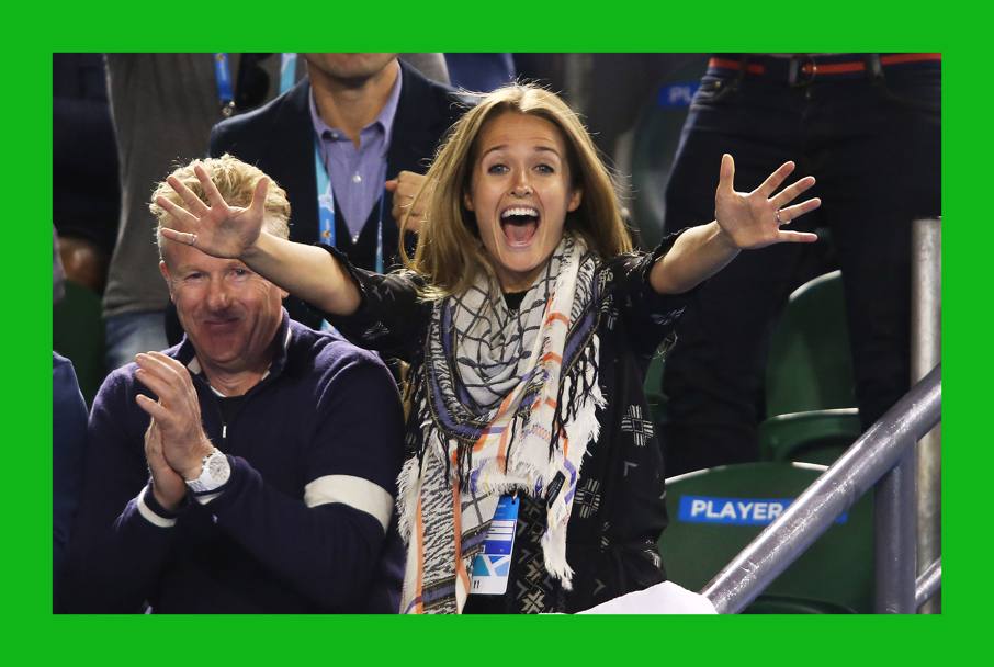 Un&#39;altra bellissima tifosa: lei  Kim Sears, fidanzata del britannico (scozzese) Andy Murray. 